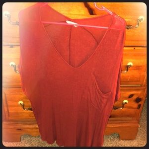 Oversized burgundy top